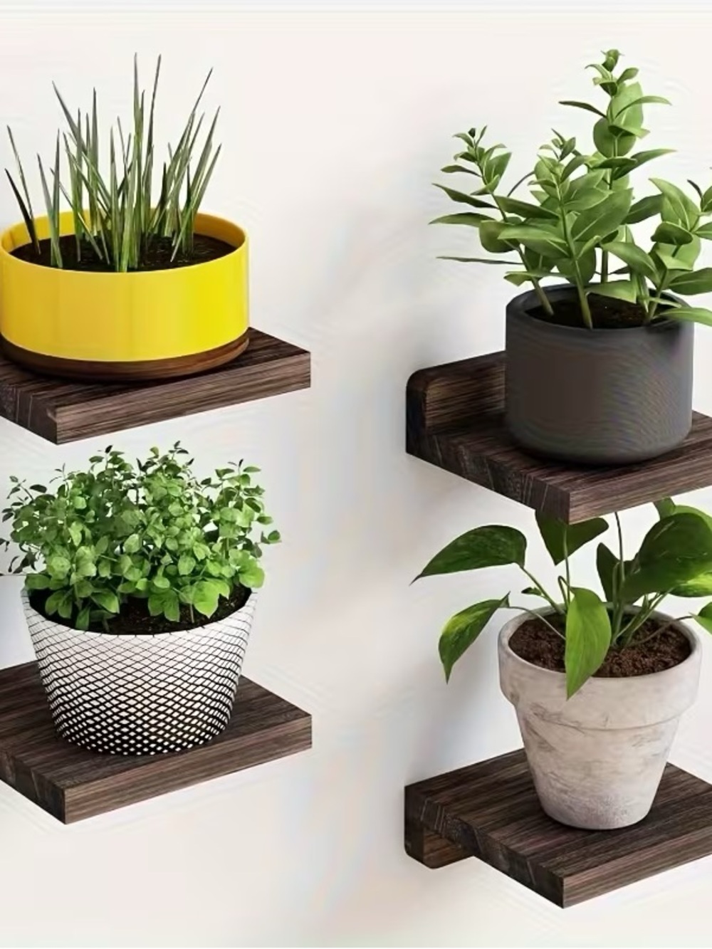 Small Floating Shelves in Rustic Wood (4 pcs.)